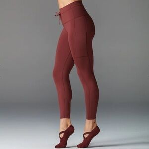 TAVI 7/8 TIE WAIST POCKET PINK LEGGINGS - SIZE S or 25